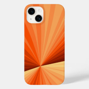 Coque Pour iPhone 14 Moderne Abstrait Graphique Fractal Orange Rouge Va