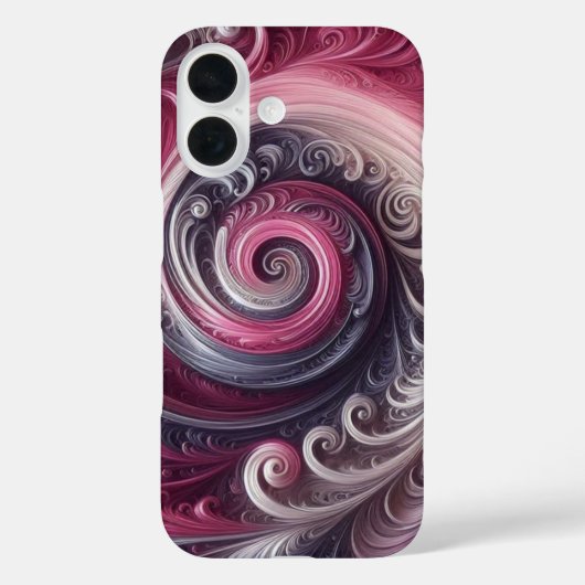 Coques Case-Mate iPhone Moderne Abstrait Simple Tourbillonnant Rose et Vio (Verso)