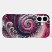 Coques Case-Mate iPhone Moderne Abstrait Simple Tourbillonnant Rose et Vio (Verso (horizontal))