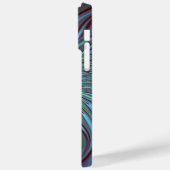 Coques Case-Mate iPhone Moderne Abstrait tendance Fleur bleue Fractal Art (Verso / Gauche)