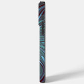 Coques Case-Mate iPhone Moderne Abstrait tendance Fleur bleue Fractal Art (Verso / Gauche)