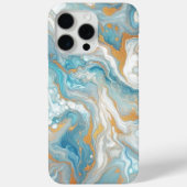 Coques Case-Mate iPhone Moderne Aqua Turquoise Turquoise Blue Gold Motif (Verso)