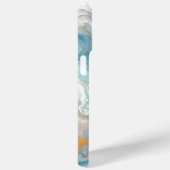 Coques Case-Mate iPhone Moderne Aqua Turquoise Turquoise Blue Gold Motif (Verso / Droite)
