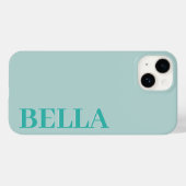 Coques Case-Mate iPhone Moderne aqua vert initial minima contemporain (Verso (horizontal))