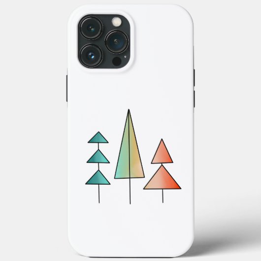 Coques Case-Mate iPhone moderne arc-en-ciel arbres roses sarcelle simple m (Verso)
