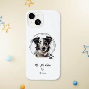Coque Pour iPhone 14 Moderne Best Dog Mom One Photo