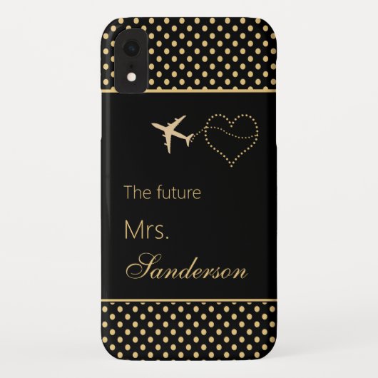 Coques Case-Mate iPhone Moderne Black Gold Pois Futur Mme Custom (Dos)