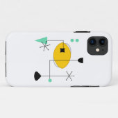 Coques Case-Mate iPhone moderne bleu jaune simple rétro du milieu du siècl (Dos (Horizontal))