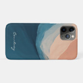 Coques Case-Mate iPhone Moderne Bleu Personnalisé Ajouter Votre Nom (Dos (Horizontal))