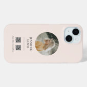 Coques Case-Mate iPhone Moderne Blush Pink Photo Médias sociaux (Verso (horizontal))