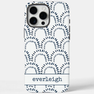 Coques iPhone 16 Pro Max Moderne Boho Indigo Blue Rainbow Personnalisé