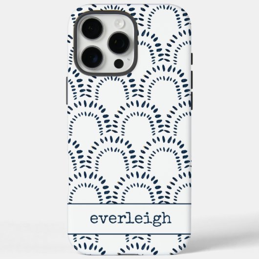 Coques Case-Mate iPhone Moderne Boho Indigo Blue Rainbow Personnalisé (Verso)