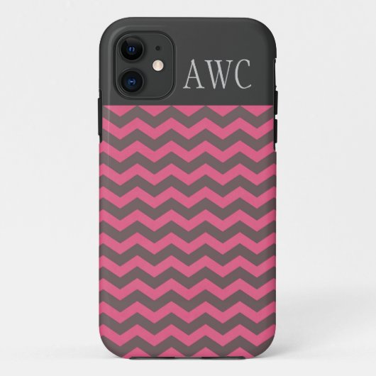Coques Case-Mate iPhone Moderne, branché, rose classique & chevron café (Dos)