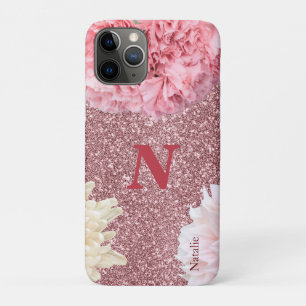 Case-Mate iPhone Case Moderne brillant rose pâle initial et nom Parties