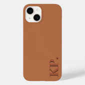 Coques Case-Mate iPhone moderne brun foncé initial minimal contemporain (Verso)