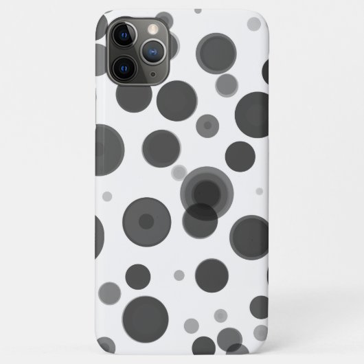 Coques Case-Mate iPhone Moderne Bulles de points noirs blancs gris Minimal (Dos)