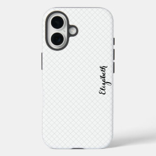Coques iPhone 16 Moderne Carré noir blanc Monogramme élégant