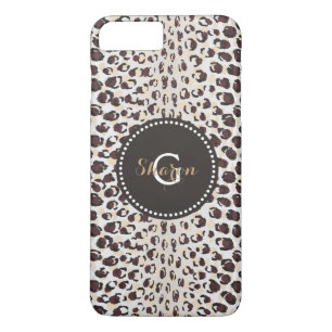 Coque Case-Mate Pour iPhone Moderne chic imprimé guépard marron motif monogram