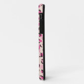 Coques Case-Mate iPhone Moderne chic imprimé motif guépard rose monogramme (Dos/Gauche)