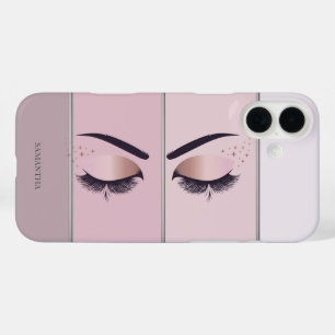 Coques iPhone 16 Plus Moderne chic rayé, cils frais