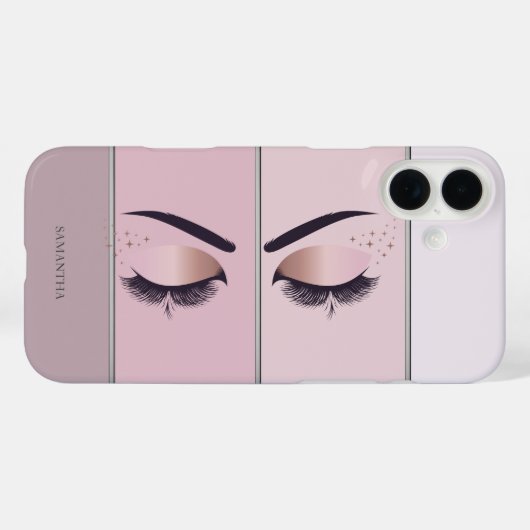 Coques Case-Mate iPhone Moderne chic rayé, cils frais (Verso (horizontal))