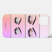Coques Case-Mate iPhone Moderne chic rayé, cils frais (Verso (horizontal))