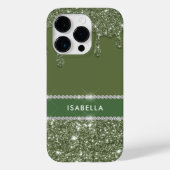 Coques Case-Mate iPhone Moderne Chic Sage Green Parties scintillant Sparkl (Verso)