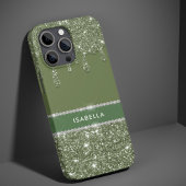Coques Case-Mate iPhone Moderne Chic Sage Green Parties scintillant Sparkl