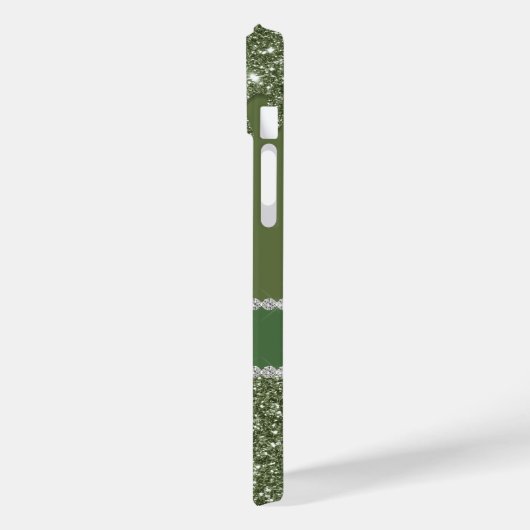 Coques Case-Mate iPhone Moderne Chic Sage Green Parties scintillant Sparkl (Verso / Gauche)