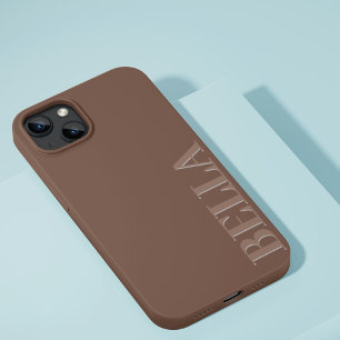 Coque Pour iPhone 14 Moderne chocolat chocolat initial minimaliste cont