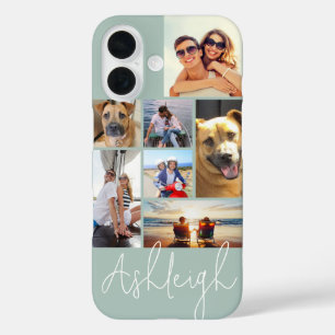 Coques iPhone 16 Moderne Collage de 7 Photos sur Mesure Couleurs Pe