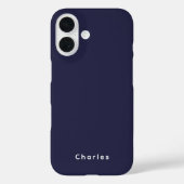 Coques Case-Mate iPhone Moderne Design Bleu Gras Monogramme Masculine (Verso)
