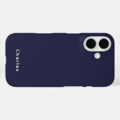 Coques Case-Mate iPhone Moderne Design Bleu Gras Monogramme Masculine (Verso (horizontal))