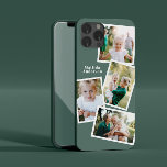 Coque Pour iPhone 14 Moderne design multi photo famille sage vert chic<br><div class="desc">Conception moderne et design multi-photo famille de téléphone électronique. Idéal anniversaire,  Noël,  jour de la mère ou la conception de la Fête des pères. la couleur verte peut être changée.</div>