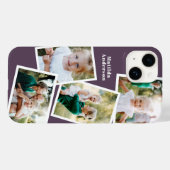 Coques Case-Mate iPhone Moderne design multi photo famille violet (Verso (horizontal))