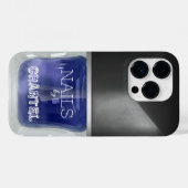 Coques Case-Mate iPhone Moderne design tendance marine bleu vernis à ongle (Verso (horizontal))
