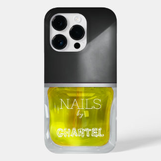 Coque Pour iPhone 14 Pro Moderne design tendance néon jaune vernis à ongles