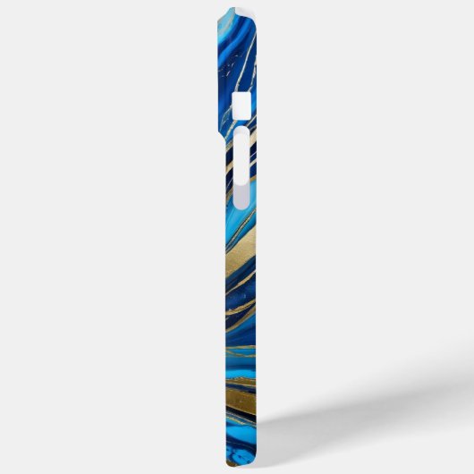 Coques Case-Mate iPhone Moderne Elegant Bleu Marbre Or Univers (Verso / Gauche)