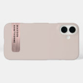 Coques Case-Mate iPhone Moderne Elégant Faux Rose Or brossé métal chic (Verso (horizontal))