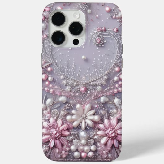 Coques Case-Mate iPhone Moderne élégant jolis perles violettes Saint-Valen (Verso)