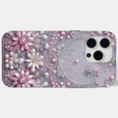 Coques Case-Mate iPhone Moderne élégant jolis perles violettes Saint-Valen (Verso (horizontal))