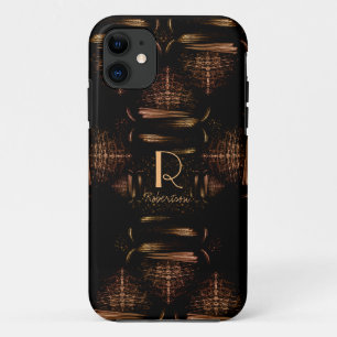 Case-Mate iPhone Case Moderne Elegant Luxueux Monogramme noir et or