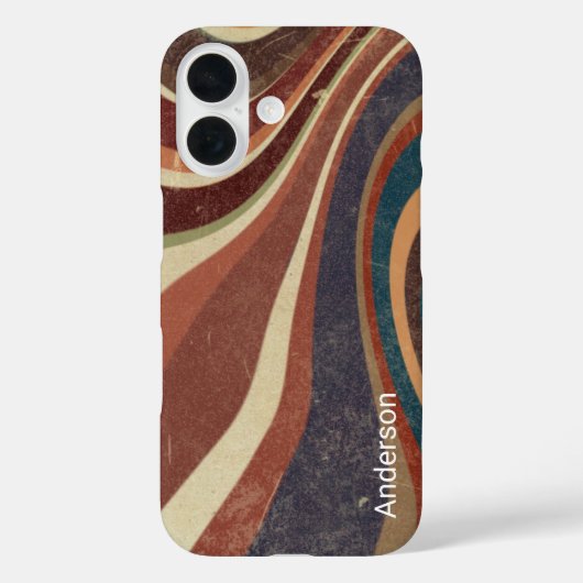 Coques Case-Mate iPhone Moderne Élégant Monogramme de Ligne Rétro (Verso)