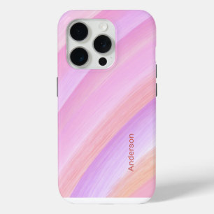 Coque iPhone 15 Pro Moderne Élégant Monogramme Ligne Rétro