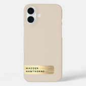Coques Case-Mate iPhone Moderne Elégant Or Faux Brossé Métal Chic (Verso)