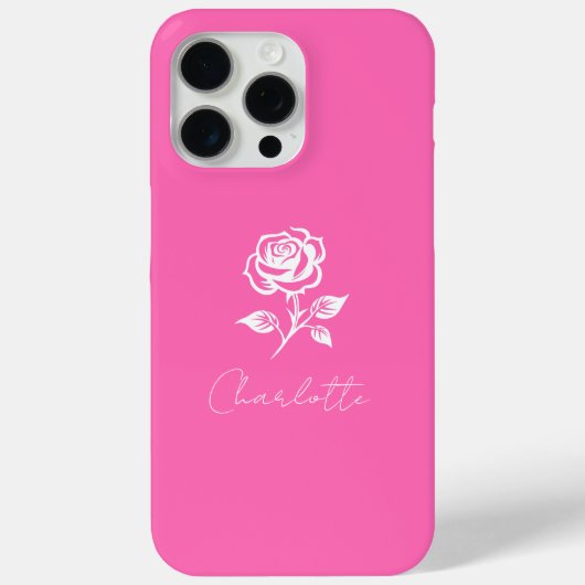 Coques Case-Mate iPhone Moderne Élégant Rose Chaud Et Rose Nom Personnalis (Verso)