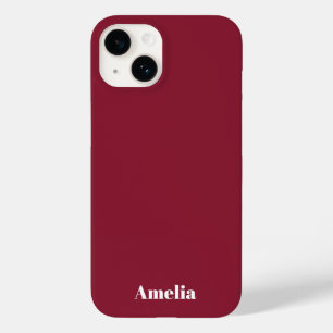 Coque Pour iPhone 14 moderne élégant rouge blanc script Nom personnalis