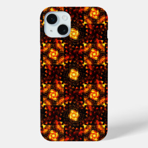 Coque iPhone 15 Mini Moderne élégante bohème dorée motif d'art abstrait