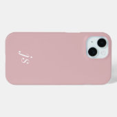 Coques Case-Mate iPhone Moderne Élégantes Initiales Monogramme Rose Pâle B (Verso (horizontal))