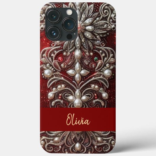 Coques Case-Mate iPhone Moderne élégantes perles rouges et vertes pour la (Verso)